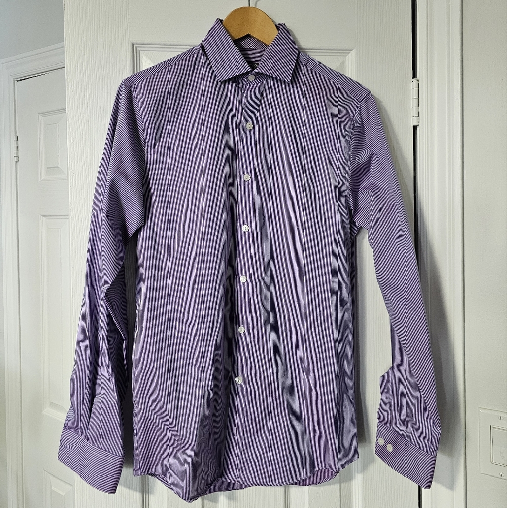Purple pin stripe dress shirt